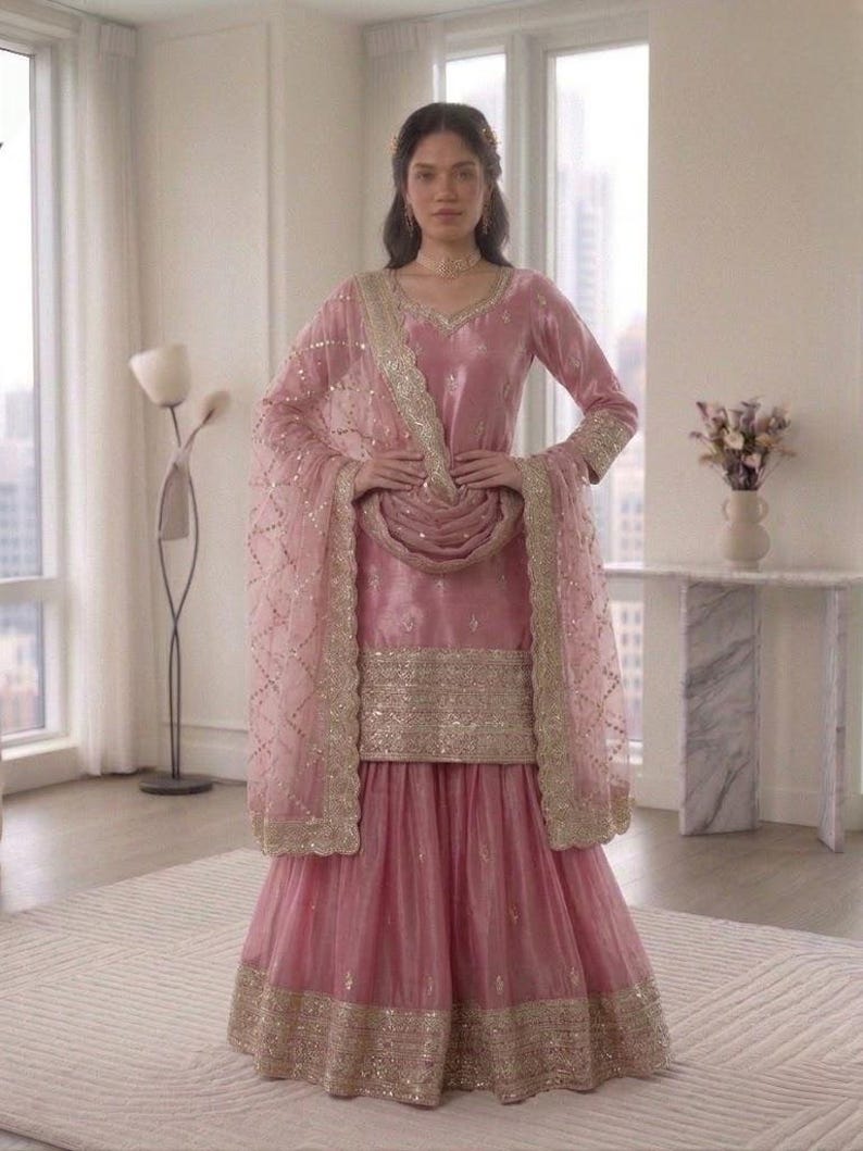 White Designer Heavy Embroidered Salwar Kameez With Dupatta, Salwar Kameez Pakistani suit Plus Size dress, Suits for Eid Special image 4