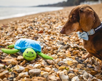 Turtle Eco Plush Dog Toy, Made From Recycled Plastic, Doubled Layered For Toughness