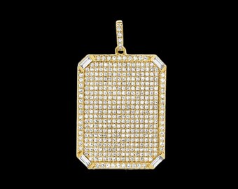 925 Silver Gold Beautiful Dog Tag Diamond Charm Necklace, Silver Dog Tag Pendant, Designer Dog Tag Heart Diamond Pendant Jewelry, Gifts