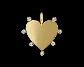 925 Silver Gold Beautiful Diamond Heart Pendant, Multi Color Heart Diamond Pendant, Diamond Heart Shape Necklace, Heart Pave Diamond Charm