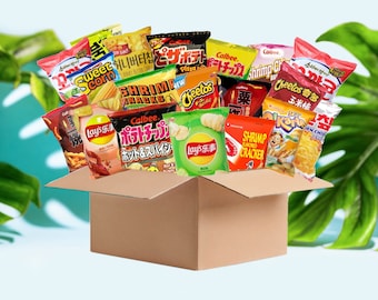 Mystery Chip Box from all over Asia, Japan, Korea, and more. Exotic chips and unique flavors. Birthday gift, Christmas, Exotic Chips