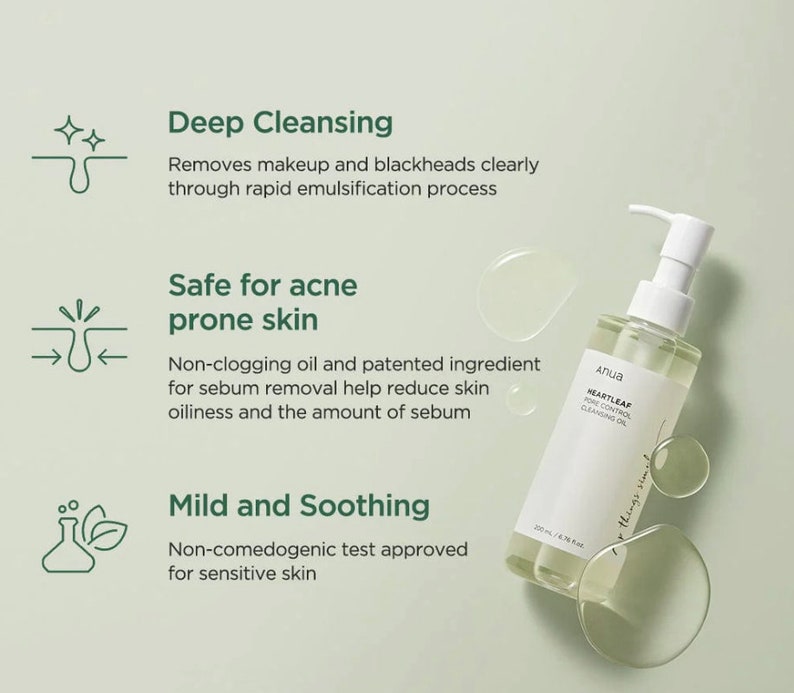 Anua Heartleaf Pore Control Cleansing Oil 200ml Lightweight Makeup anua-heartleaf-pore-control-cleansing-oil-200ml-lightweight-makeup