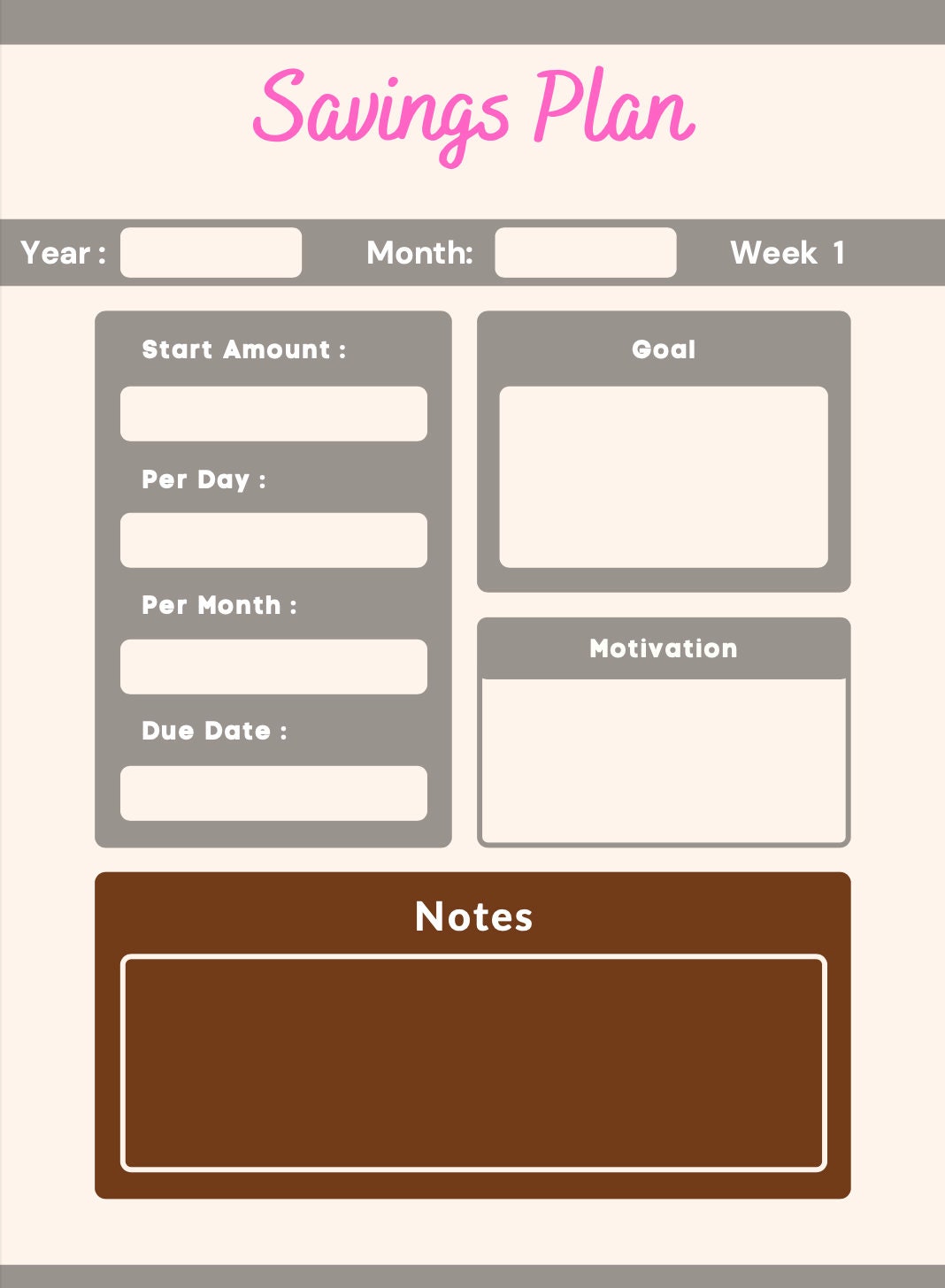 Savings Planner, Printable Template, Budgeting, Savings Bundle, Savings ...