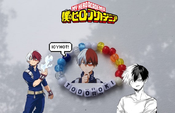 Todoroki Icy Hot Cute Anime Beaded Bracelet Mha My Hero Etsy