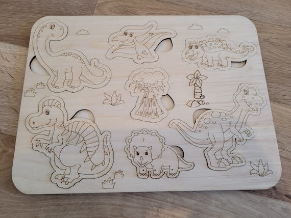 Dinosaur Puzzle, Laser Cut File SVG DXF, Vector Plans, Laser Cut