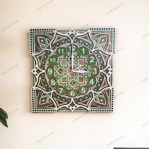Wooden Wall Clock &quot;Mandala&quot; | Gift for Home | Gift for Her | Wall Clock Unique | Wooden Clock Unique | Mandala clock