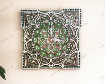 Holz-Wanduhr ""Mandala"" | Geschenk für Zuhause | Geschenk für Sie | Wanduhr Einzelstück | Holzuhr Unikat | Mandala Uhr