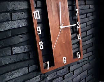 Träväggklockor Skandinavisk Design | Present till hemmet | Stor träklocka | Unik träklocka | Unik väggklocka