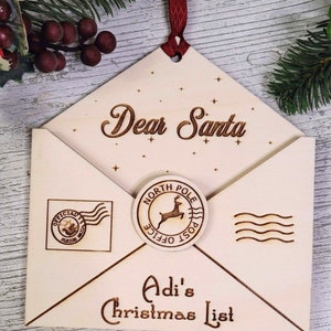 Adorno navideño 3D personalizado con carta a Papá Noel
