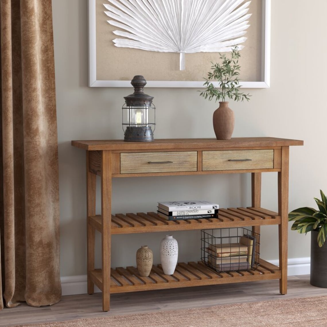 Solid Wood Small Console Table at Frank Hallowell blog