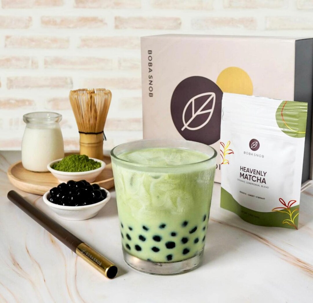Premium Matcha DIY Boba Tea Kit Make the Perfect Bubble Tea Drink at