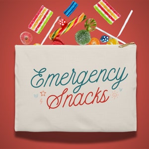 Emergency Snack Zipper Pouch, Emergency Snacks, Zip Pouch, Emergency Snack Bag, Zip Up Pouch, Zip Up Bag, Pouch For Snacks, Bag For Snacks
