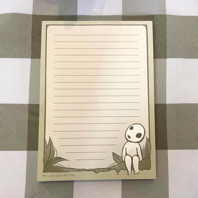 Notepad Sprite Forest Spirit Studio Kodama Princess Mononoke Anime Memopad Notepad ...