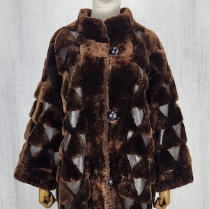1960年代 Sprung Frères ファー＆レザー パッチワーク コート フランス