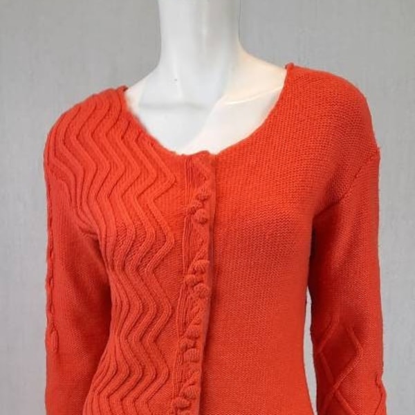 1990's Christian Lacroix Bazaar Wool Orange Cardigan