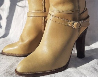 Vintage 1970's Dexter style calf high Western boots. SZ<8