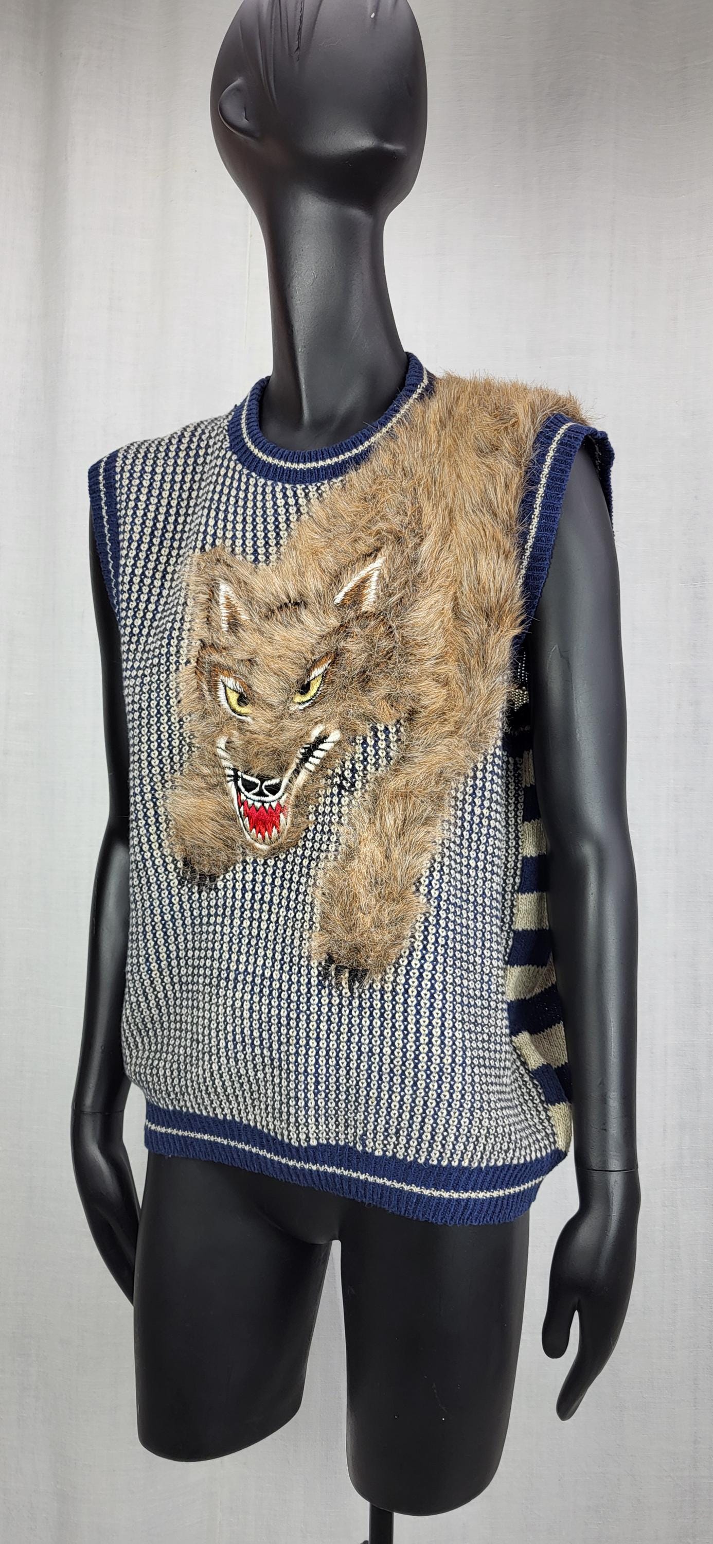 Vintage Kansai Yamamoto Linen/cotton Blend With Faux Fur 