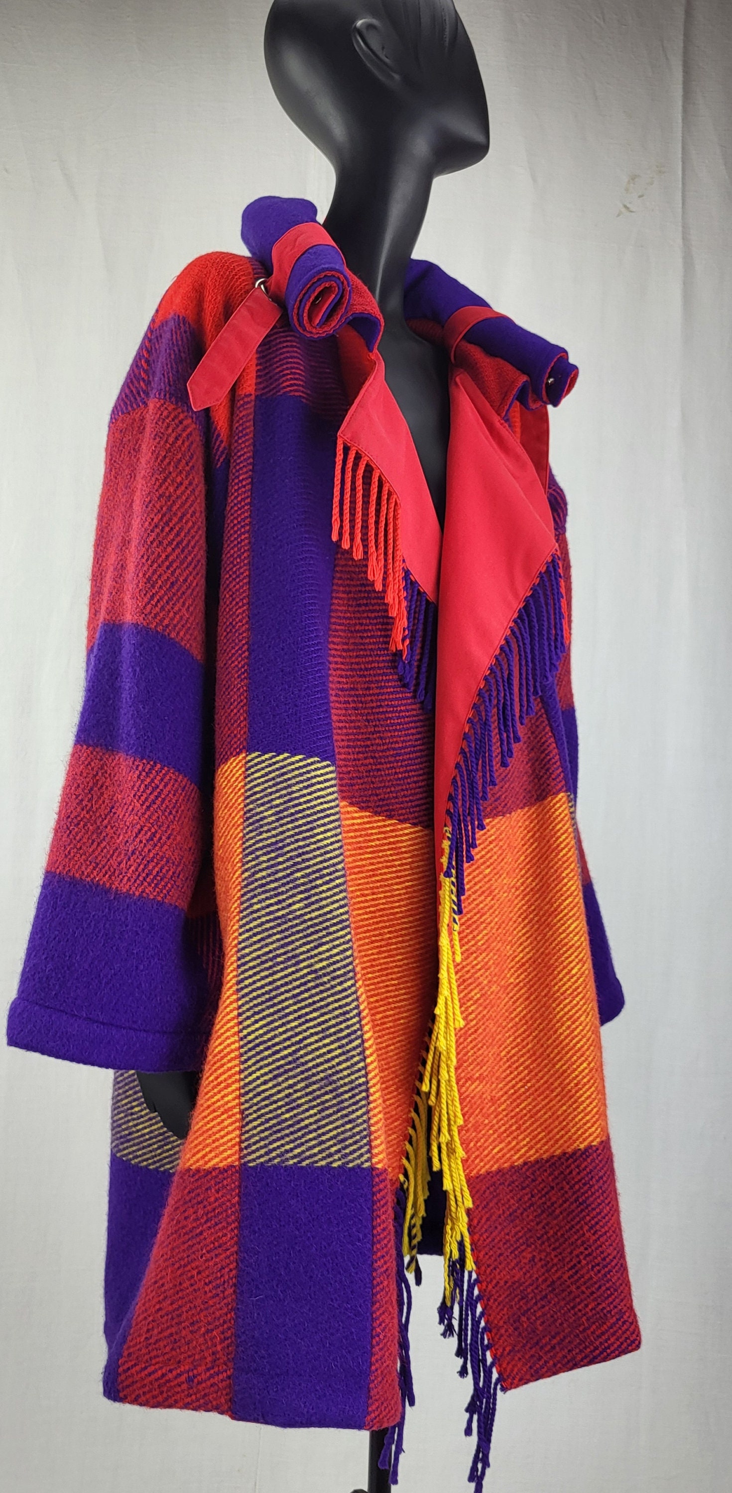 1980s Jean Charles De Castelbajac Red & Purple Plaid Vintage 1980s Jean Charles De Castelbajac Red & Purple Plaid Vintage