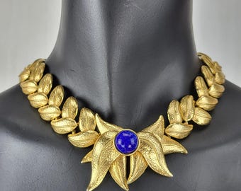 Vintage BALENCIAGA Enamel Leaves Mesh Choker Necklace - Etsy