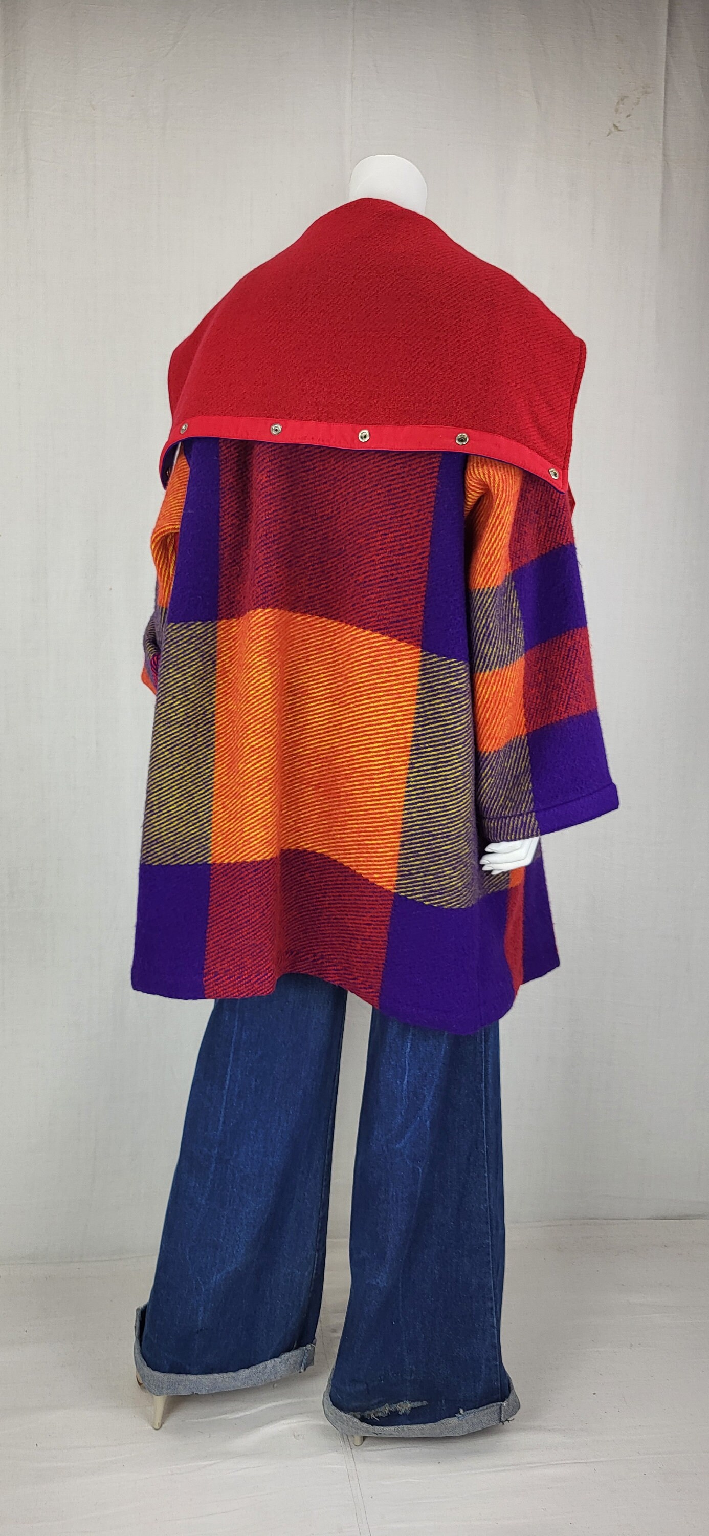 1980s Jean Charles De Castelbajac Red & Purple Plaid Vintage 1980s Jean Charles De Castelbajac Red & Purple Plaid Vintage