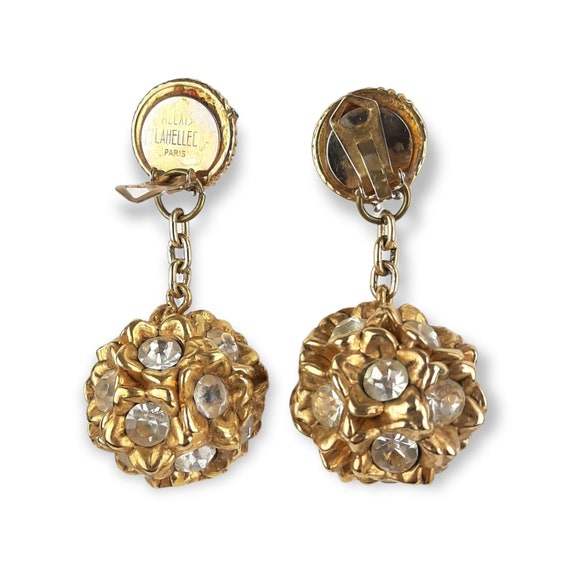 Alexis Lahellec Paris goldtone diamonte earrings - image 4