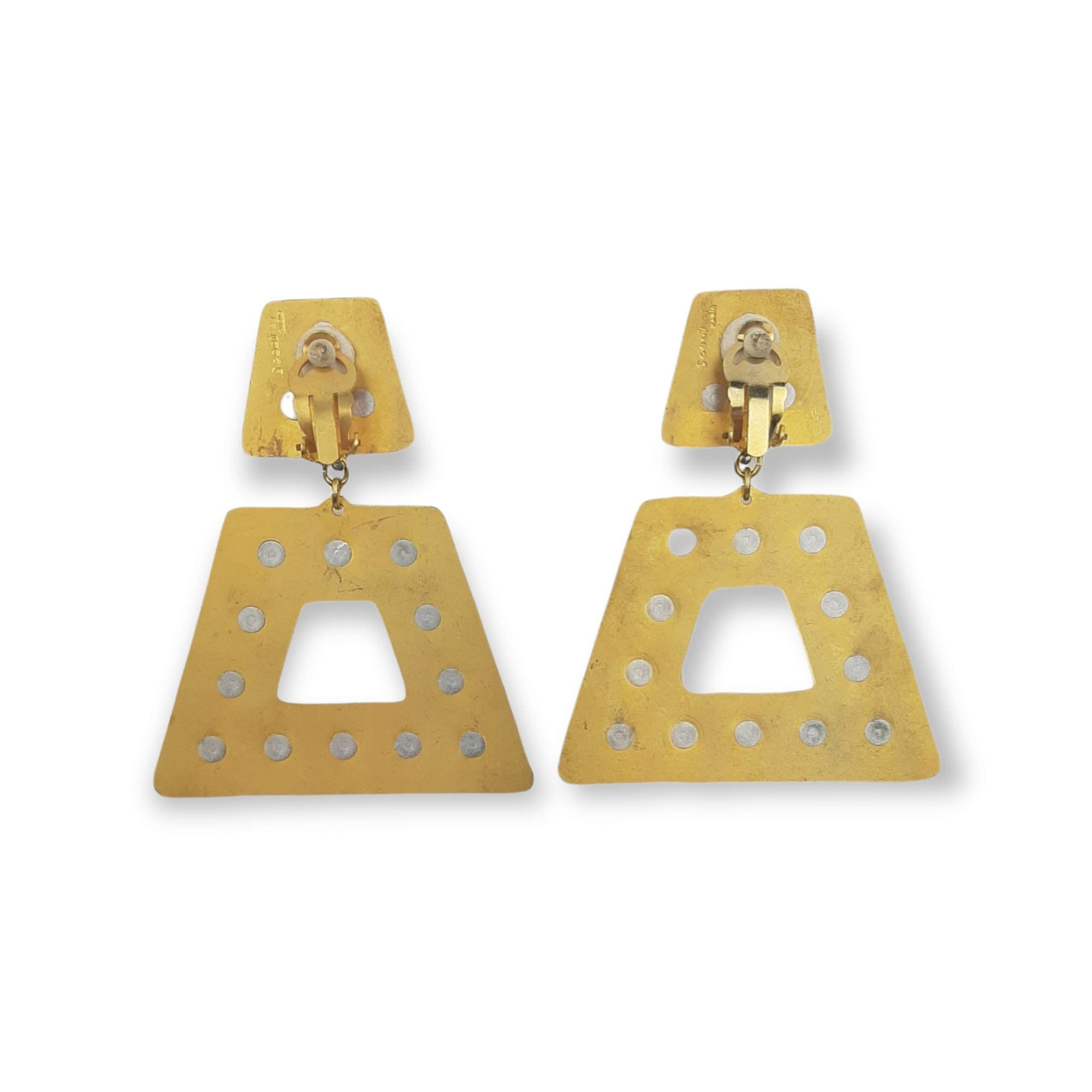 Boucles D'oreilles Vintage Clips - Modèle Scooter Paris Rétro