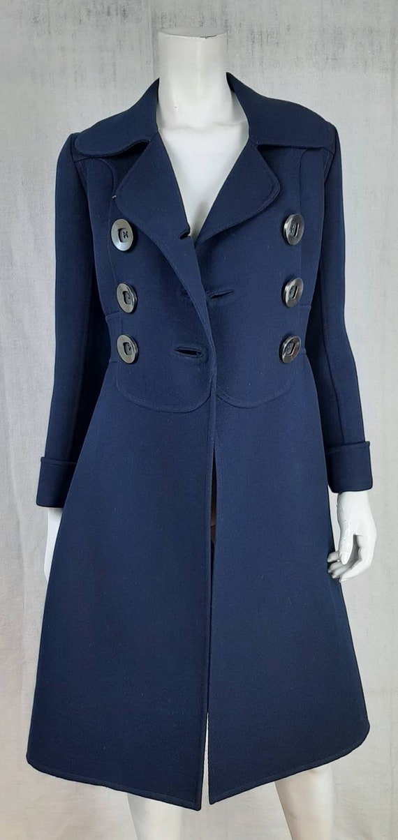 1960's Mod Wool Navy Blue DressCoat Gem