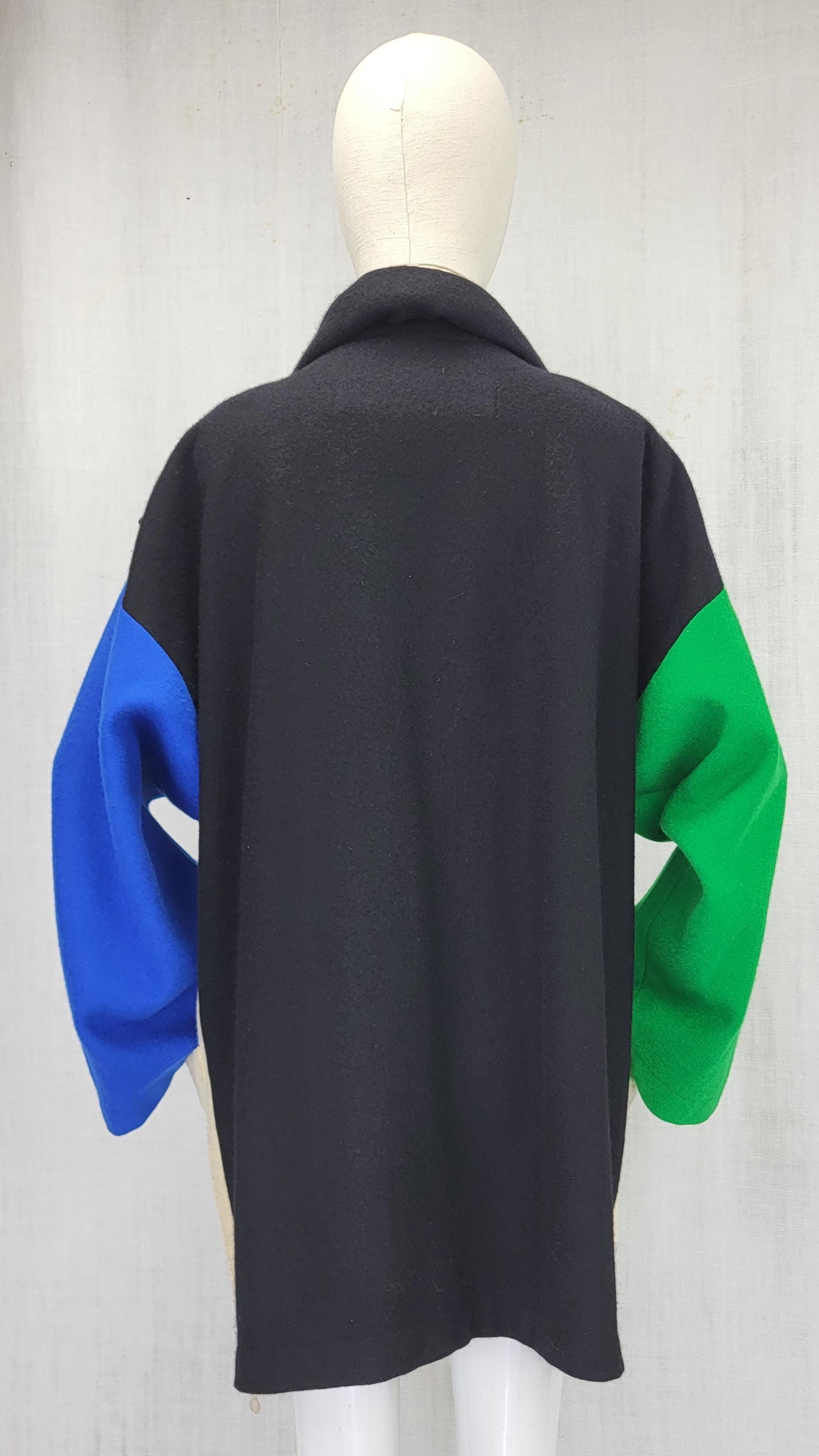 Vintage 1980s Jean-charles De Castelbajac Wool Coat, Colorblock