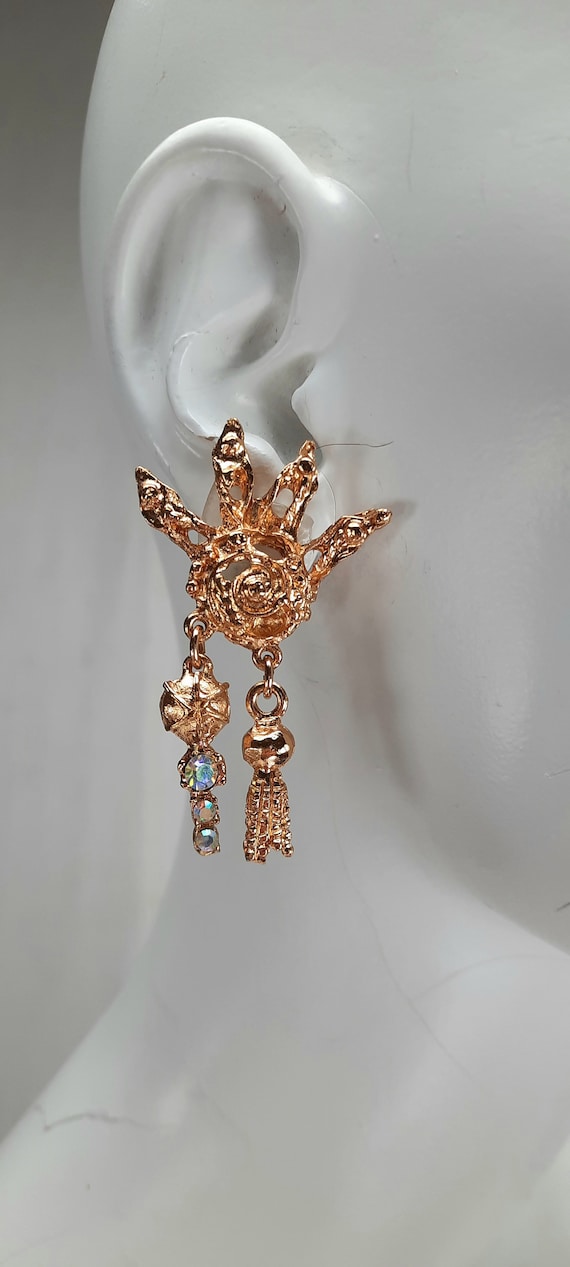 Stunning Sun shaped Christian Lacroix clip-on earr