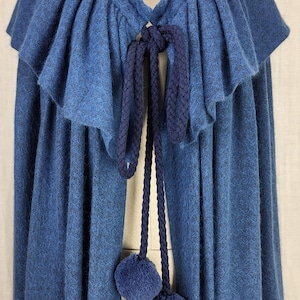 Fall 1977 Yves Saint Laurent Rive Gauche Blue Wool & Mohair Cape
