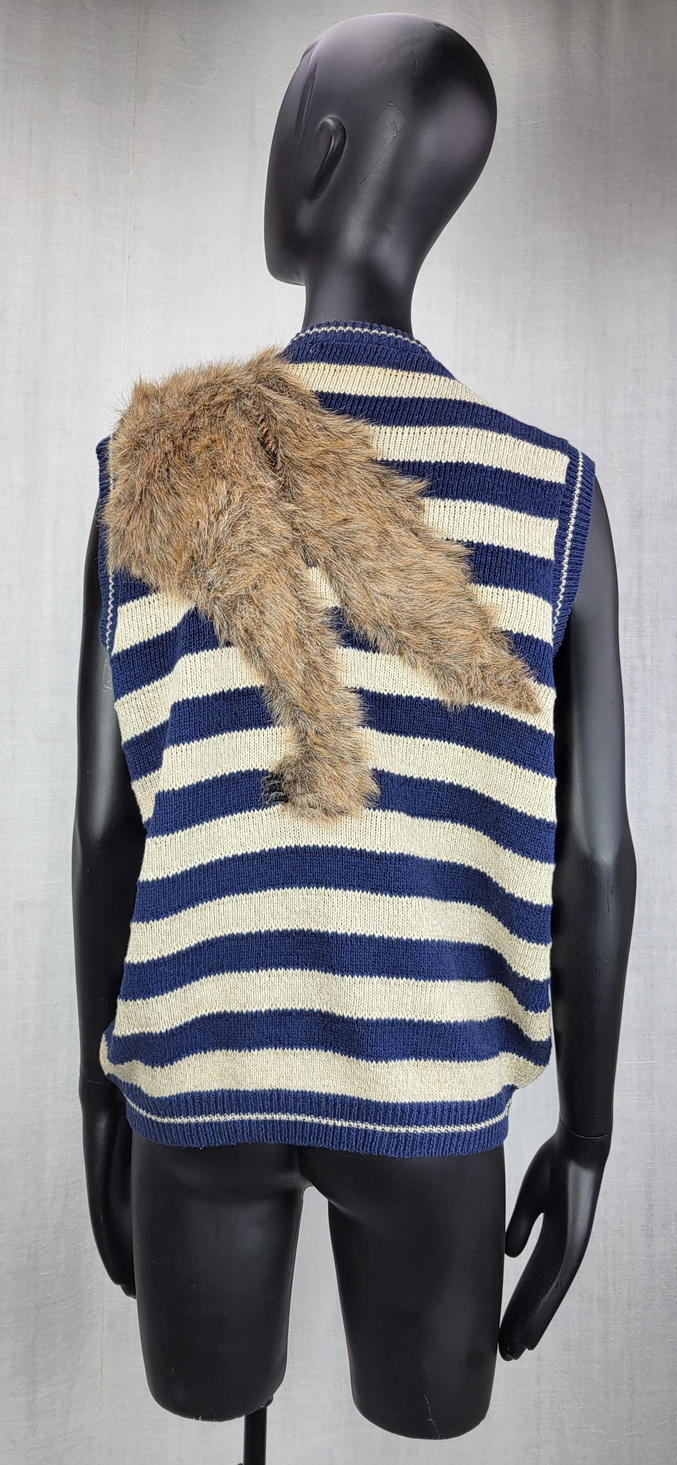 Vintage Kansai Yamamoto Linen/cotton Blend With Faux Fur 