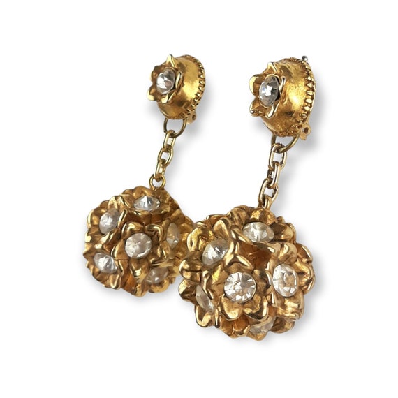 Alexis Lahellec Paris goldtone diamonte earrings - image 3