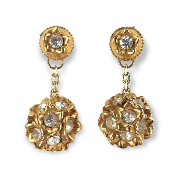 Alexis Lahellec Paris goldtone diamonte earrings - image 2