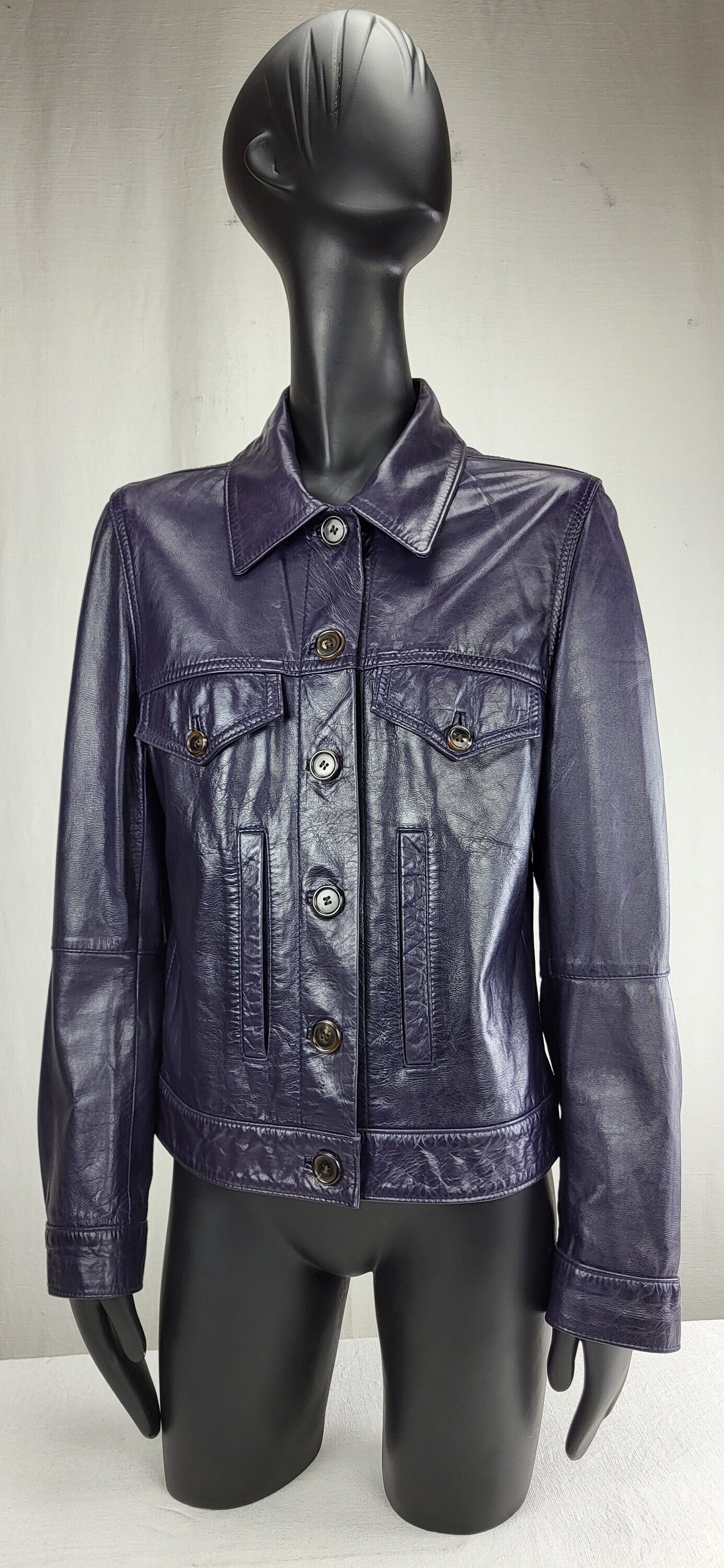 ANN DEMEULEMEESTER Rayon Cotton Fur Motorcycle Jacket Black