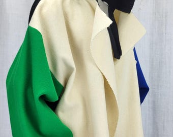 Vintage 1980s Jean-charles De Castelbajac Wool Coat, Colorblock