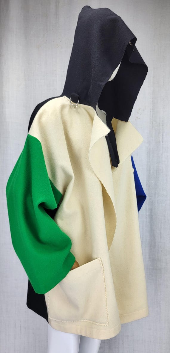 Vintage 1980s Jean-charles De Castelbajac Wool Coat, Colorblock