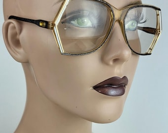 Vintage Cazal 166 Eyeglasses Frame White Gray Gold Mod 177 Retro Designer Glasses Made in West Germany