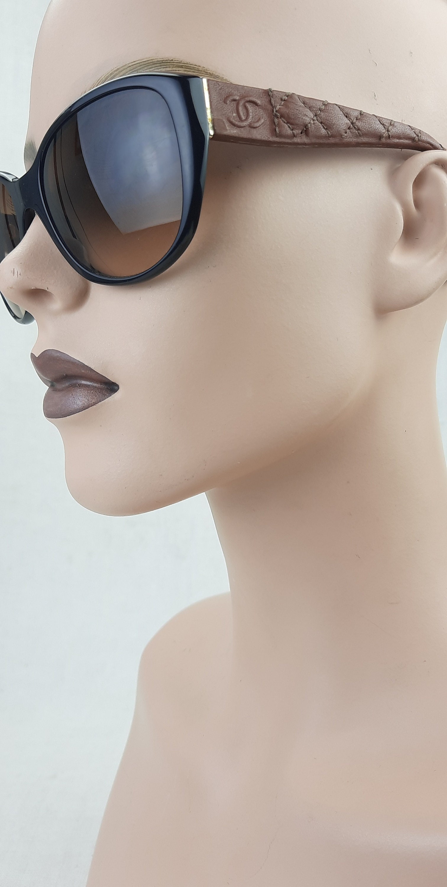 CHANEL Quilted Sunglasses 5199-Q Chanel Quilted Leather Sunglasses 5199-Q - Etsy main image 2
