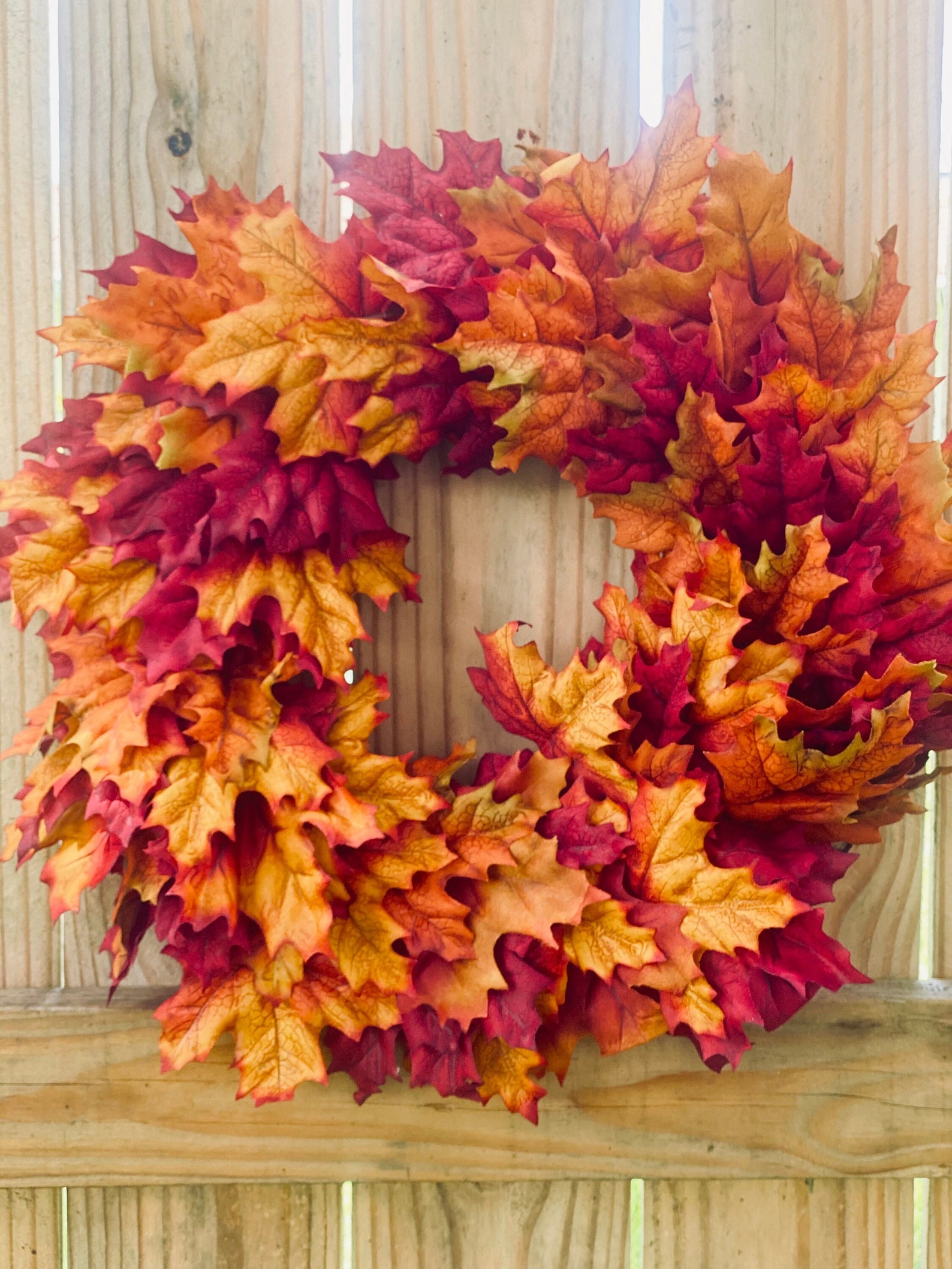 Fall Maple Leaf Wreath for Front Door Autumn Leaf Etsy
