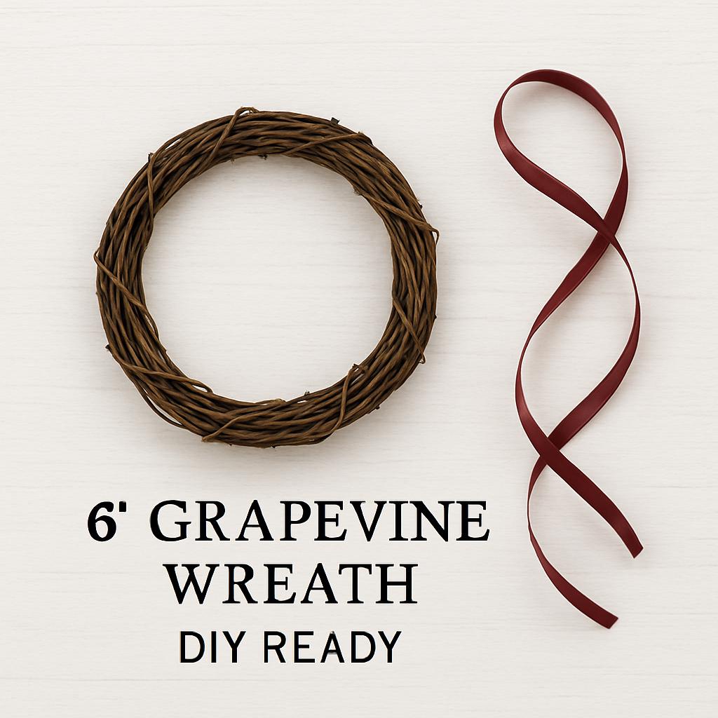 DIY Mini Wreath Craft Base – 6” Natural Grapevine Rings for Cabinet ...
