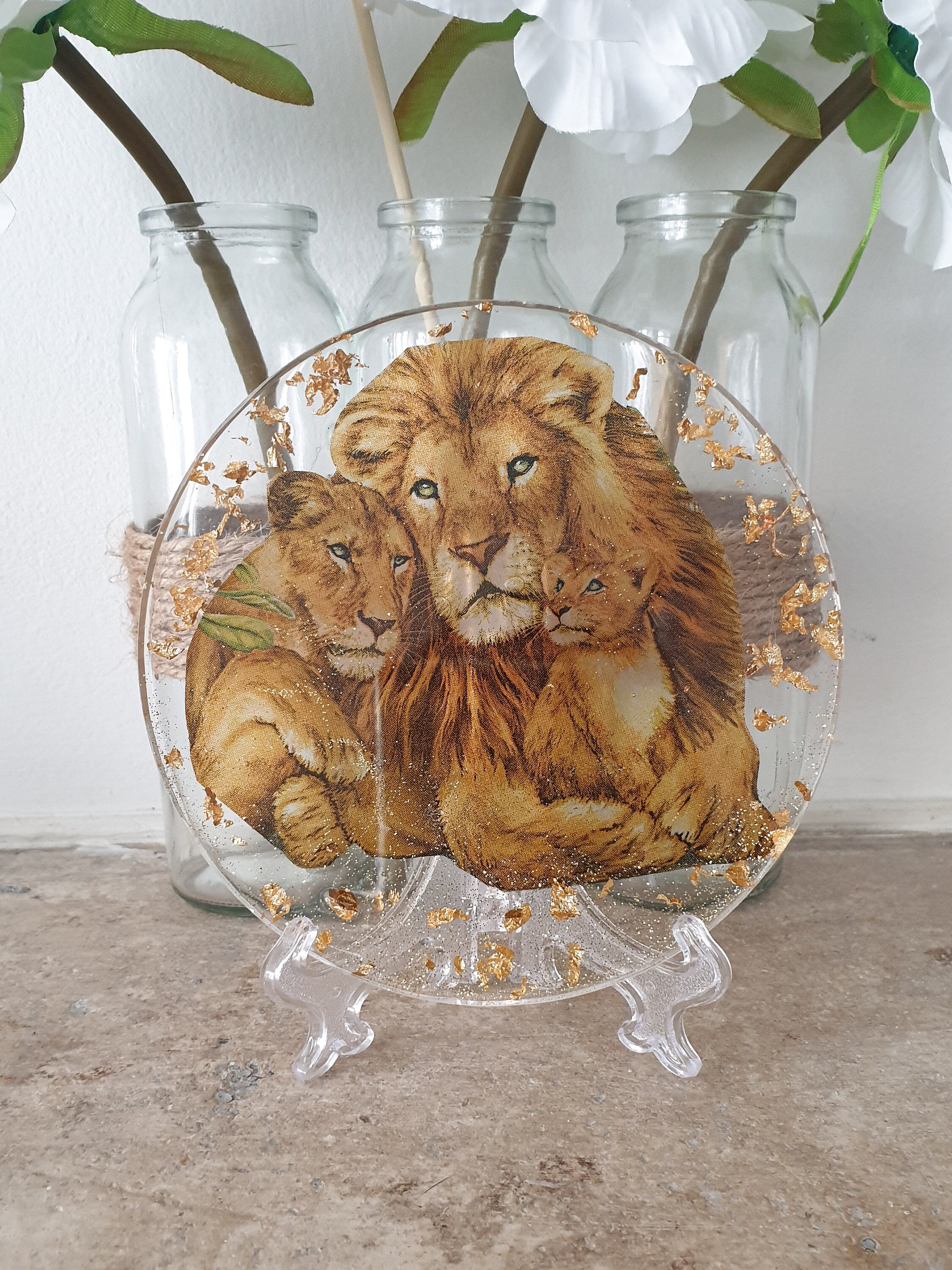 Plaque Décoration Lion en Résine