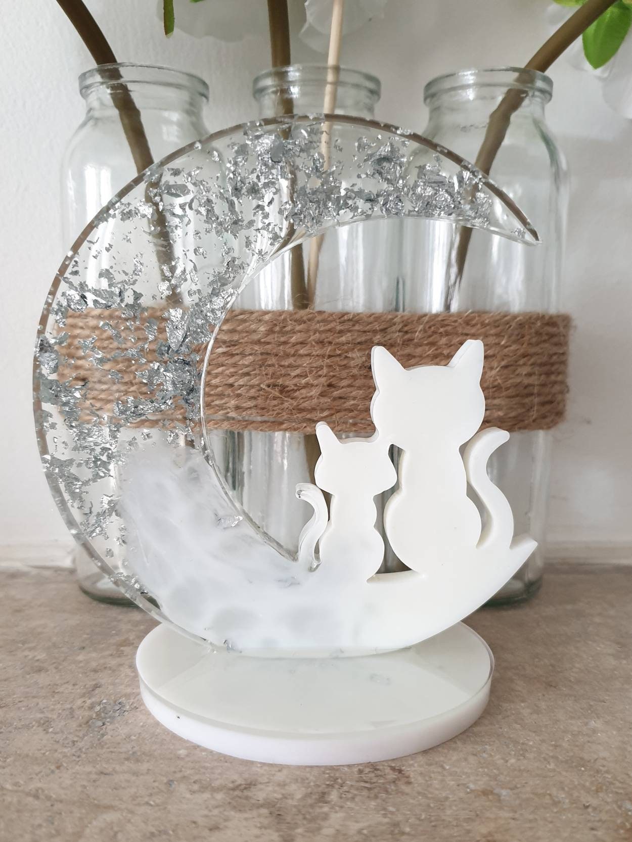 Chats sur Socle en Résine