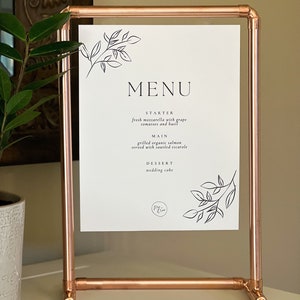 Copper Event Display Stands Wedding, Reception, Welcome Sign, Seating Chart, Menus Multiple finishes gold silver chrome black white 15.5Tx10.5W TableTop