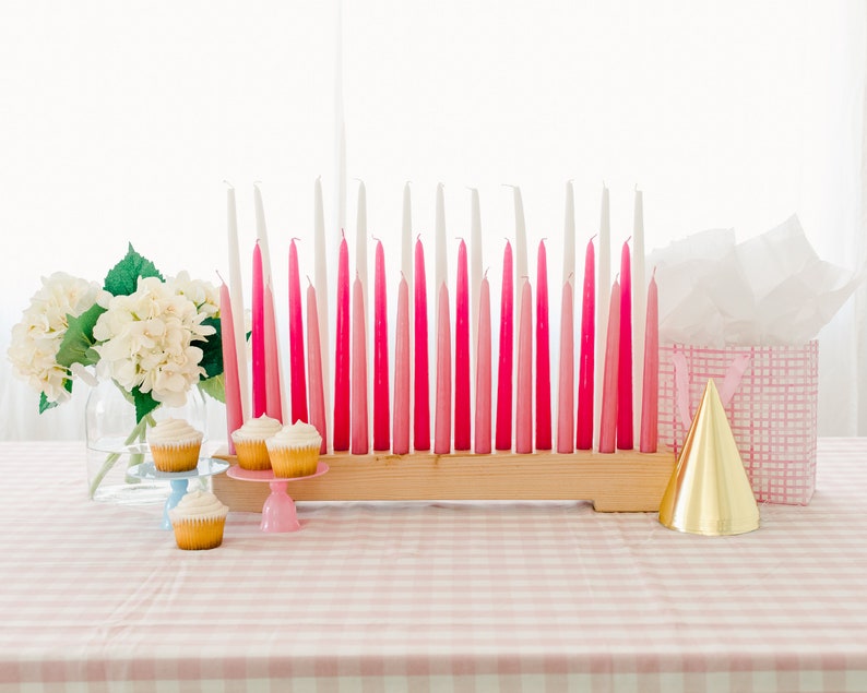 Wood Candleholder / Birthday Party Candles / Taper Candle Holder / 7/8
