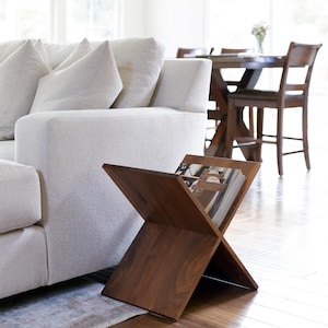 Geometric X Hardwood Bookstand End Table