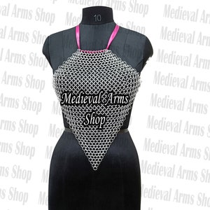 Handmade Butted Chainmail Top Bra Metal Aluminum Stylish Medieval Cosplay Costume, Larp Ren Faire, Mother&#39;s Day Gift