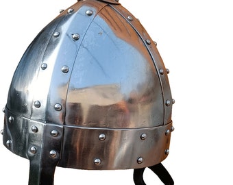 Casco medieval normando de acero dulce con forro libre, armadura de caballero guerrero, usable para LARP de adultos como regalo decorativo