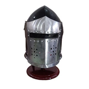 Medieval Great Helm Helmet Handmade Mild Steel Knight Helmet Crusader Armor Helmet Renaissance Fair Costume LARP Reenactment for Adult