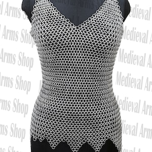 Chainmail Top Aluminum Butted Ring body jewelry Zig Zag Design Lightweight Medieval Crop Top, Ren Faire, Handmade Rave Outfit
