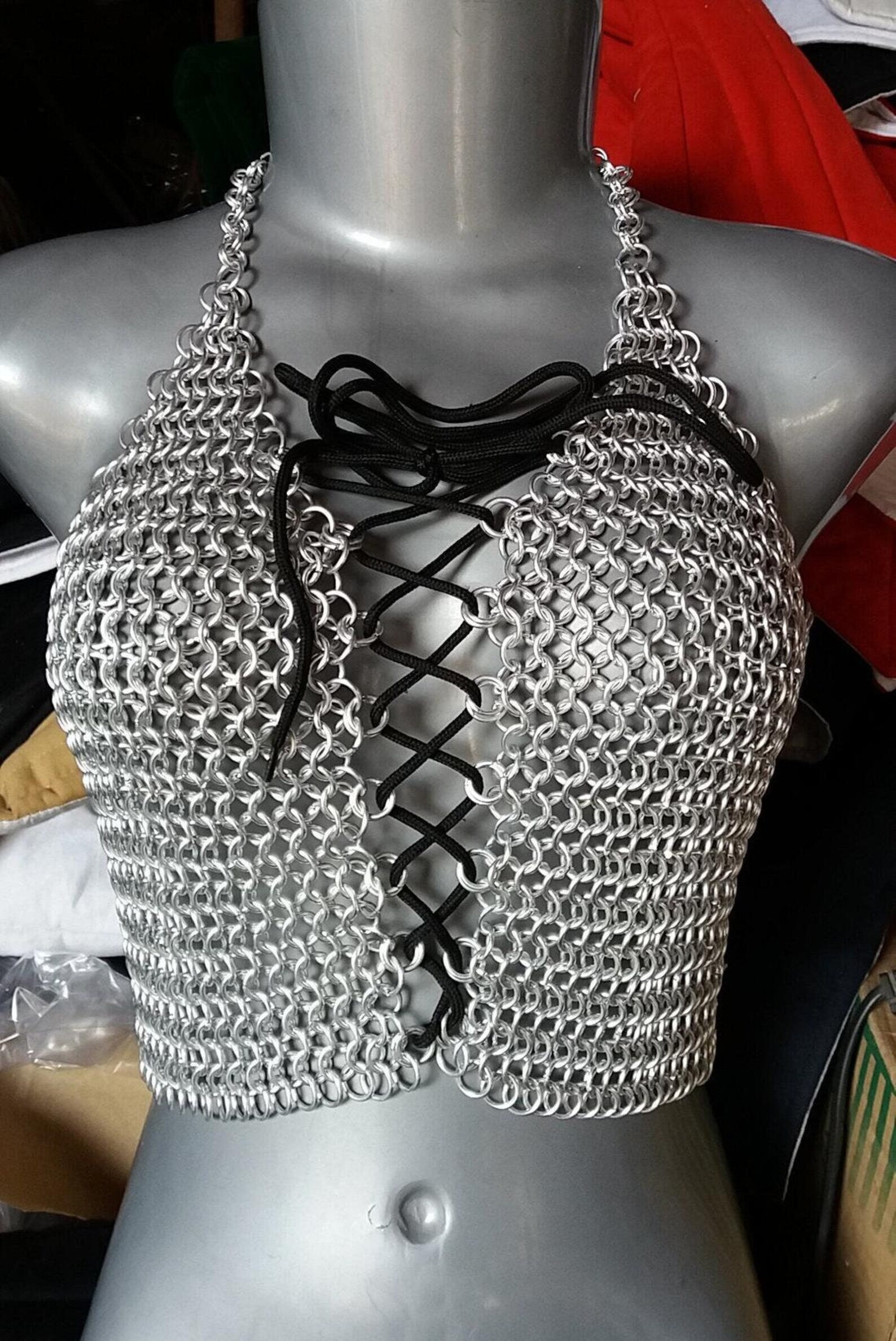 Chainmail Top Aluminium Stylish Medieval Costume Viking Sexy Halter Top Bra  Handmade Unique Design for Girls Women Cosplay Fancy Dress -  Canada